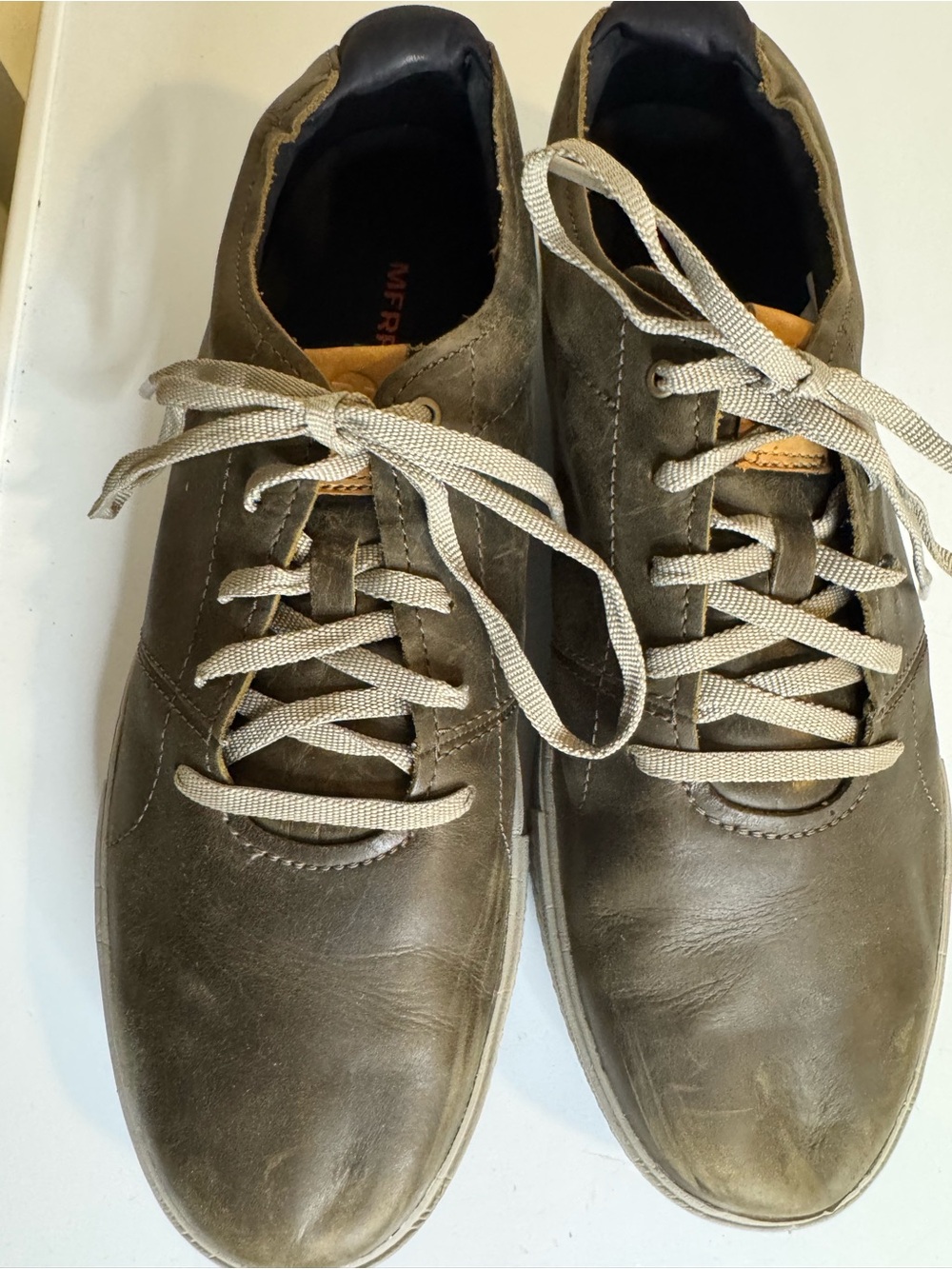 Merrell Men’s 12” Brown Leather Lace Up Casual Walking Sneakers